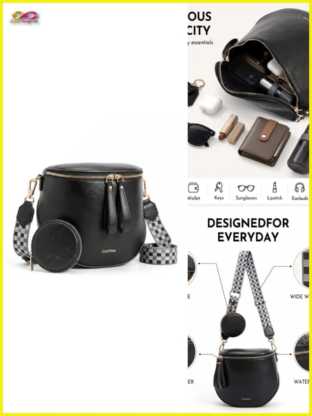 Large Crossbody Bags for Women Vegan Leather Wide Strap Fanny Pack with Earbuds
